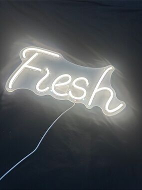 Fresh LED Neon-Style Wall Sign - White Illuminated Script